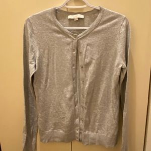 Ann Taylor Loft light gray cardigan